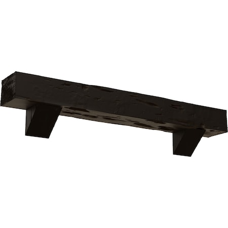 Kit W/ Breckinridge Corbels, NaturaL Ash, 8H X 12D X 36W Pecky Cypress Faux Wood Fireplace ManteL